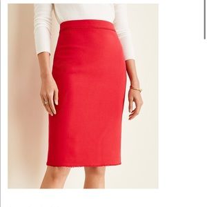 Bauble Trim Doubleweave Pencil Skirt